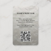 Carte De Visite Code QR scannable du bar à vin (Dos)