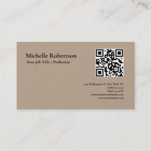 Carte De Visite Code QR scannable Minimaliste Personnalisable