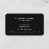 Carte De Visite Code QR scannable noir moderne Monogramme unique (Dos)