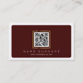Carte De Visite Code qr scannable scannable à marron sophistiqué (Devant)