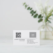 Carte De Visite Code QR scannable sur Front moderne Plaque simple (Debout devant)