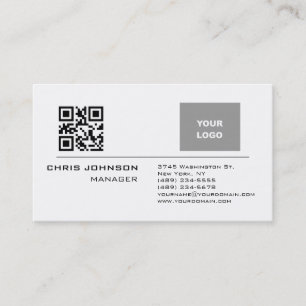 Carte De Visite Code QR scannable sur Front moderne Plaque simple