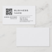 Carte De Visite Code QR scannable sur Front moderne Plaque simple (Devant / Derrière)