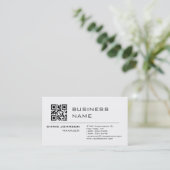 Carte De Visite Code QR scannable sur Front moderne Plaque simple (Debout devant)