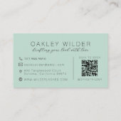 Carte De Visite Code QR Script Aqua Terracotta d'Artiste de Cils M (Dos)