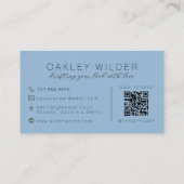 Carte De Visite Code QR Script Bleu Marron Cocoa Artiste De Cils M (Dos)