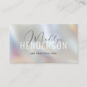 Carte De Visite Code QR Script moderne scannable verre perle (Devant)