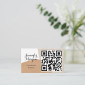 Carte De Visite Code QR Script Pampas Sand Boho Bijoux artisanal (Debout devant)