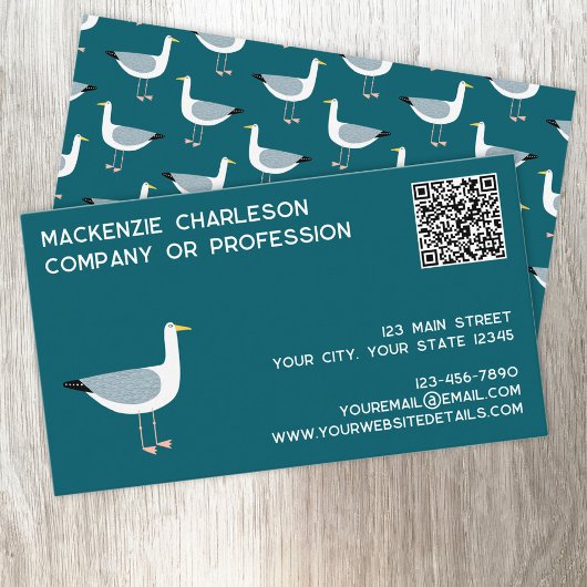 Carte De Visite Code QR Seagull
