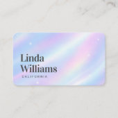 Carte De Visite Code QR sérigraphié iridescent pastel doux avec no (Devant)