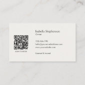 Carte De Visite Code QR Service de nettoyage de maison Cleaner Hou (Dos)