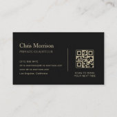 Carte De Visite Code QR Service de Voiture de Luxe Noir & Or (Dos)
