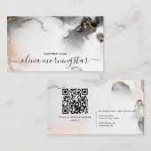 Carte De Visite Code QR Signature Gold Noir Aquarelle Abstraite (Devant / Derrière)