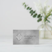 Carte De Visite Code QR Silver Shimmer (Debout devant)