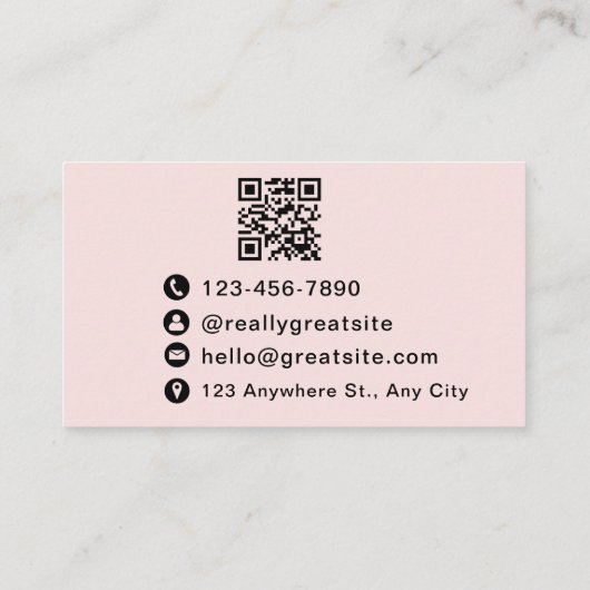 Carte De Visite Code QR simple (Dos)