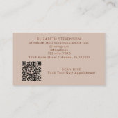 Carte De Visite Code QR simple artiste ongles écriture marron choc (Dos)