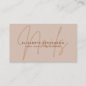 Carte De Visite Code QR simple artiste ongles écriture marron choc (Devant)