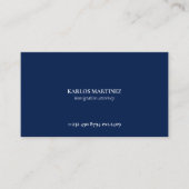 Carte De Visite Code QR simple avocat en immigration bleu et blanc (Devant)
