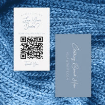 Code QR Simple Bleu Poussiéreux Script Laisser un