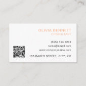 Carte De Visite Code QR simple de pêche (Dos)