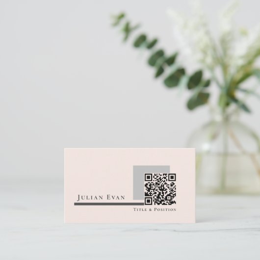 Carte De Visite Code QR simple et moderne (Debout devant)