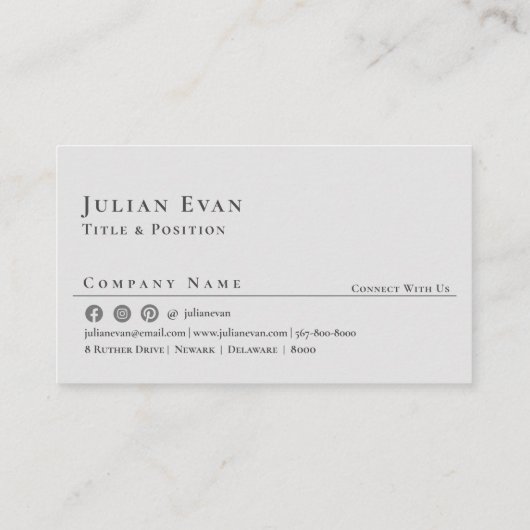 Carte De Visite Code QR simple et moderne (Dos)