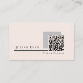 Carte De Visite Code QR simple et moderne (Devant)