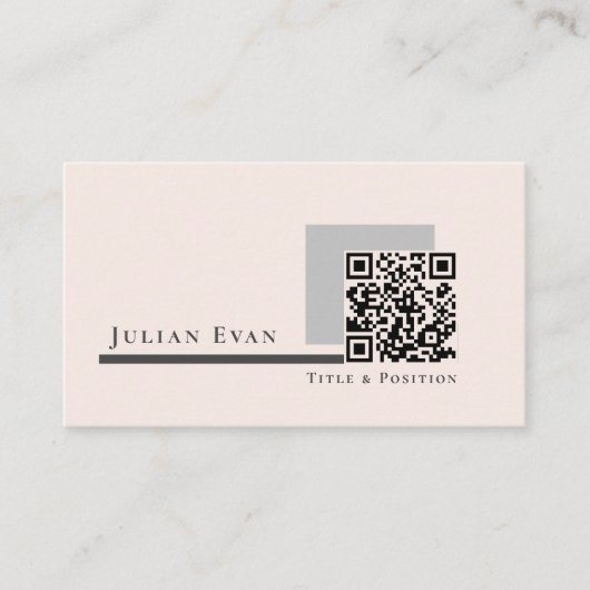 Carte De Visite Code QR simple et moderne (Devant)