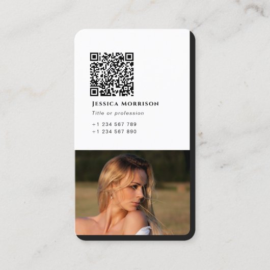 Carte De Visite Code QR simple et moderne (Devant)