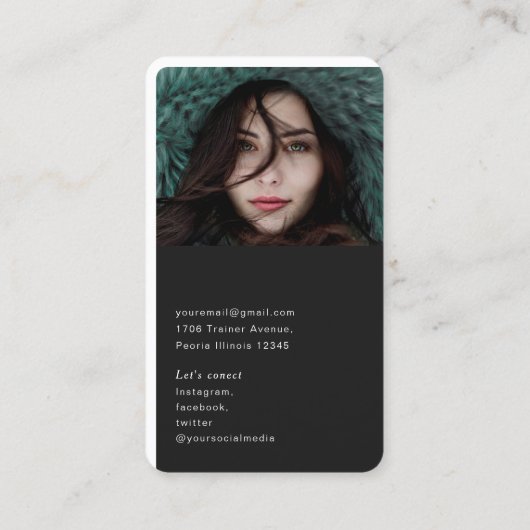 Carte De Visite Code QR simple et moderne (Dos)