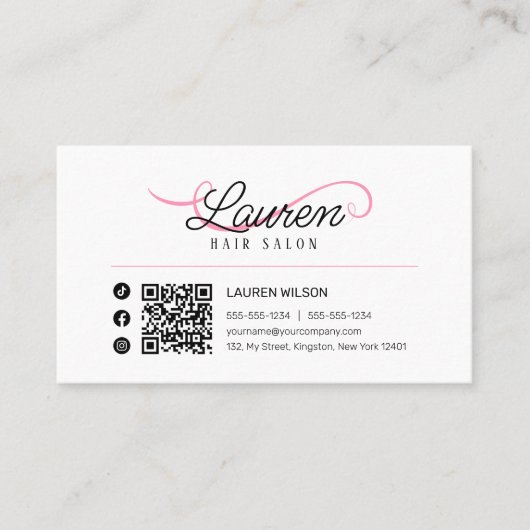 Carte De Visite Code QR simple et simple (Devant)