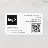 Carte De Visite Code QR simple logo et texte (Devant)