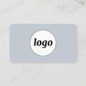 Carte De Visite Code QR simple logo et texte bleu poudre (Dos)