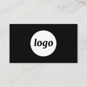 Carte De Visite Code QR simple logo et texte noir (Dos)