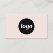 Carte De Visite Code QR Simple Logo et Texte Rose Pâle (Dos)