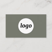Carte De Visite Code QR simple logo et texte Vert sauge (Dos)