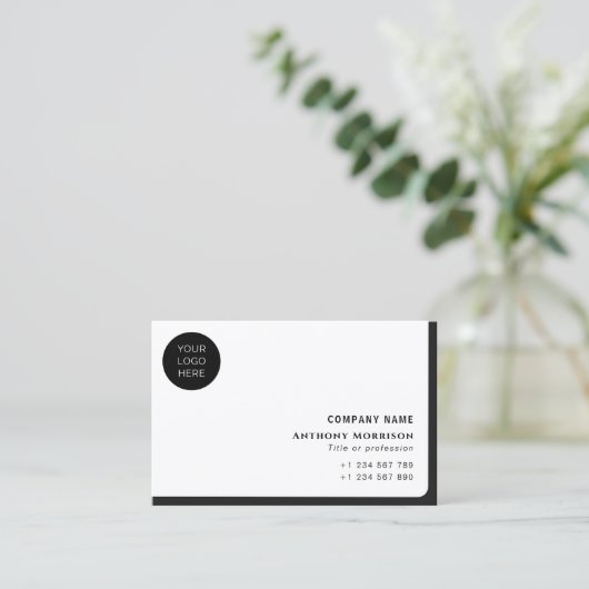 Carte De Visite Code QR simple logo réseau scannable entreprise (Debout devant)