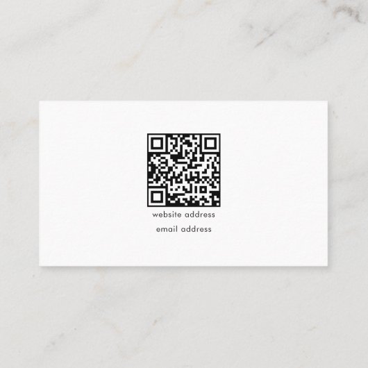 Carte De Visite Code QR Simple Minimal Blanc Moderne Logo d'entrep (Dos)