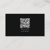 Carte De Visite Code QR Simple Minimal Noir Moderne Logo d'entrepr (Dos)