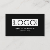 Carte De Visite Code QR Simple Minimal Noir Moderne Logo d'entrepr (Devant)