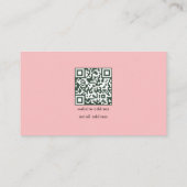 Carte De Visite Code QR Simple Minimal Rose Moderne Logo d'entrepr (Dos)