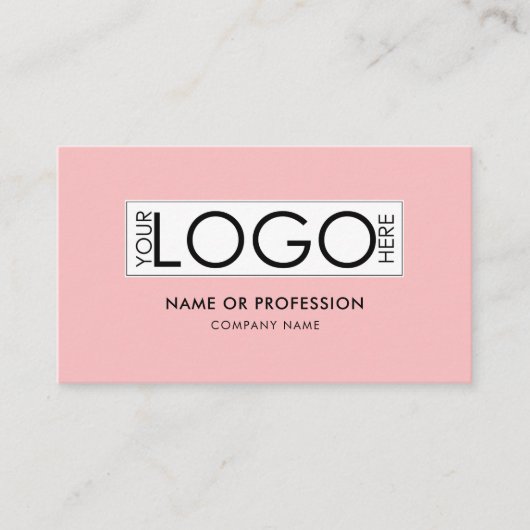 Carte De Visite Code QR Simple Minimal Rose Moderne Logo d'entrepr (Devant)