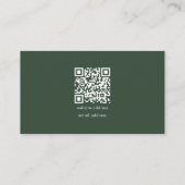 Carte De Visite Code QR Simple Minimal Vert Vert Moderne Logo d'en (Dos)