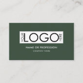 Carte De Visite Code QR Simple Minimal Vert Vert Moderne Logo d'en (Devant)