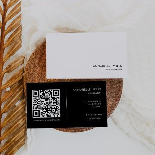 Carte De Visite Code Qr simple minimaliste design d'intérieur