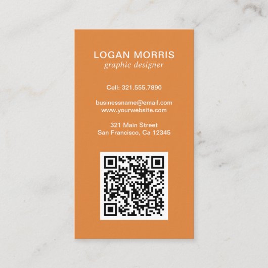 Carte De Visite Code QR simple moderne (Devant)