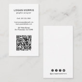 Carte De Visite Code QR simple moderne (Devant / Derrière)