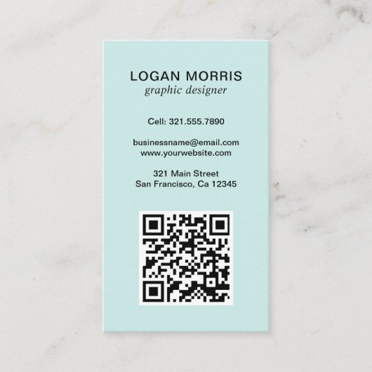 Carte De Visite Code QR simple moderne (Devant)
