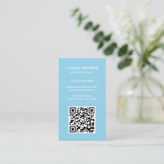 Carte De Visite Code QR simple moderne (Debout devant)