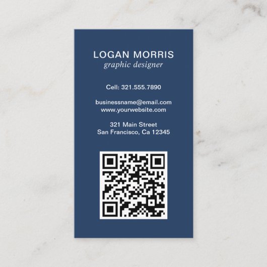 Carte De Visite Code QR simple moderne (Devant)
